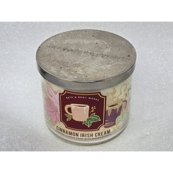 Bath & Body Works Cinnamon Irish Cream 3-Wick Scented Candle 14.5 Oz - Picture 2 of 3